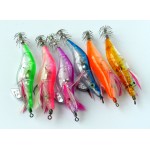 HENGJIA 2.5# 4 inch 10cm * 12.5g LED Electronic Squid Jig Luminous Fishing Wood Shrimp Lure