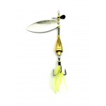 HENGJIA 5 pieces/lot 10cm 13g Silver Spinner Spoon Fishing lures Metal Fishing Tackle yellow Feather Hook