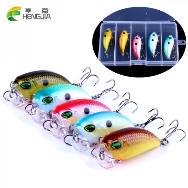 HENGJIA 5pcs 8g small Crankbaits isca artificial wobblers Fishing Lure with Magnet, Diving Bass Trout bait Fishing tackle box