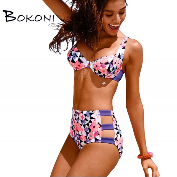 Halter Sexy Bikinis Push-Up Padded Biquini Women Swimsuit High Waisted Bathing Swimming Suits Bikini Set Beach Monokini Swimwear