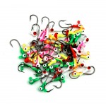 Hengjia 100pcs Jig head Big Eye 1G mixed color Fishing Lead lures Mini headed hook fishing jigging bait fishing tackle