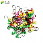 Hengjia 100pcs Jig head Big Eye 1G mixed color Fishing Lead lures Mini headed hook fishing jigging bait fishing tackle