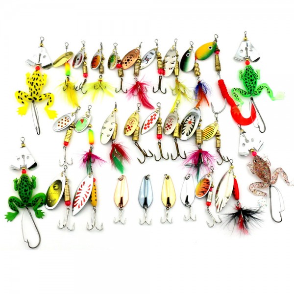 Hengjia 29pcs Spinners Fishing Lure Mixed color/Size/Weight 3~10G Metal Spoon Lures hard bait fishing tackle Atificial bait