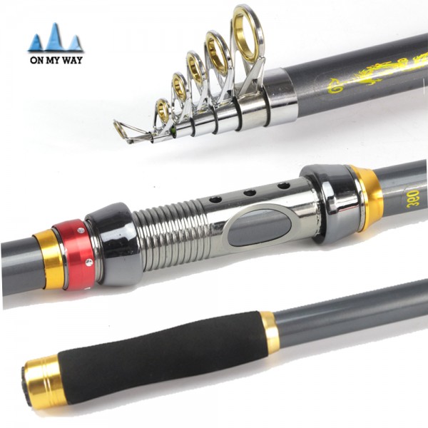 High Quality Carbon Fiber Telescopic Fishing Rod 2.1/2.4/2.7/3.0/3.6m High Performance Sea Fishing Pole fishing Tackle pesca