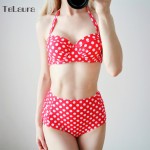 High Waist Bikini 2017 Women Push Up Swimwear Polka Dot Swimsuit Brazilian Bikini Bandeau Halter Bathing Suit biquini Beachwear