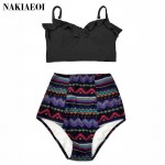 High Waist Swimsuit Bikini Women 2017 Push Up Swimwear Female Sexy Bikini Set Beach Wear Vintage Bathing Suit Retro Floral Print