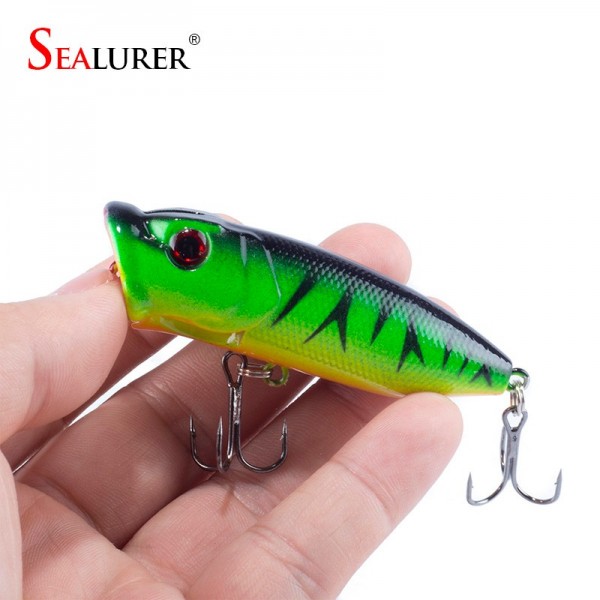 High quality 1PCS Popper Lure 5 colors available  6.5cm 11.8g fishing lure with 6# hooks  fishing tackle  fishing bait