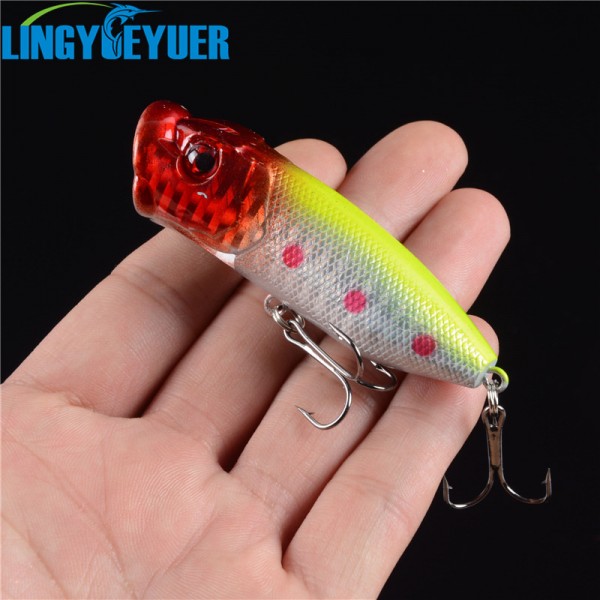 Hot Sale 1 pcs hard plastic Popper Artificial Bait 3d Eyes Fishing Crankbait Lure 6.5cm/13g Swimbait Lures