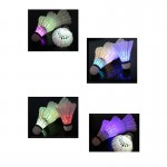 Hot Sale 4 Pcs Colorful LED Badminton Shuttlecock Ball Feather Bright In Night Outdoor Entertainment Sport Accessories In Night 