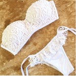 Hot Style Bikinis Triangle Beachwear For Women  Lace High Quality Bikini Set Two Piece Push Up White Bikini