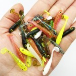 Hot selling! fishing lure soft 12Pcs/Lot 3.4cm/0.4g Soft Baits  3D eyes with smell salt Fishing Lures soft bag 