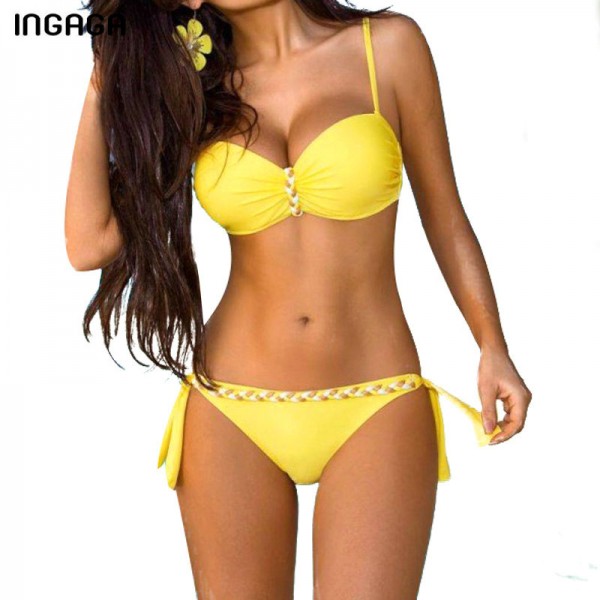 INGAGA New Sexy 2017 Bikini Set Push Up Swimwear Women Brand Strap Bandage Swimsuit Bathing Suits Summer Beach