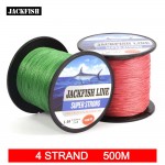 JACKFISH  4 strand 500M Super Strong PE Braided Fishing Line 10-60LB PE Fishing Line With gift Carp Fishing Saltwater