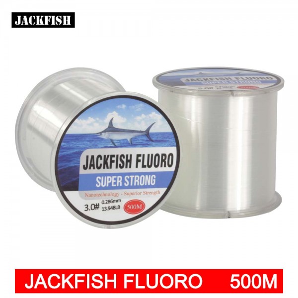 JACKFISH 500M Fluoro fishing line 5-30LB Super strong brand Leader Line clear fly fishing line pesca