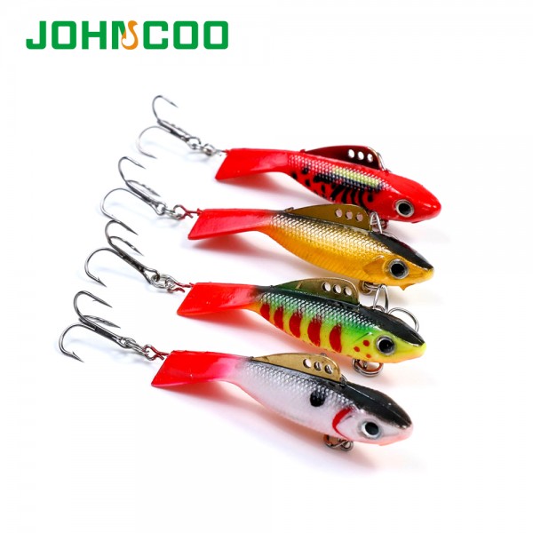 JOHNCOO 4pcs 12g 18g Fishing Lure winter Ice Fishing Hard Bait Minnow Pesca Tackle Isca Artificial Bait Soft Lead Fish Swimbait