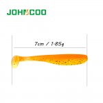 JOHNCOO 72pcs Soft Fishing Wobblers 7cm 1.85g Double Colors Artificial Lure Pesca Fishing Silicon Lure