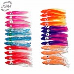 JSM 50pcs 7.5cm Soft Plastic Octopus Fishing Lures For Jigs Mixed Color Luminous Silicone Octopus Skirt Artificial Jigging Bait