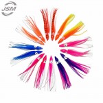 JSM 50pcs 7.5cm Soft Plastic Octopus Fishing Lures For Jigs Mixed Color Luminous Silicone Octopus Skirt Artificial Jigging Bait