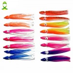 JSM 50pcs 7.5cm Soft Plastic Octopus Fishing Lures For Jigs Mixed Color Luminous Silicone Octopus Skirt Artificial Jigging Bait