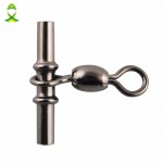 JSM 50pcs Cross Line Crane Fishing Swivel Brass With Black Nickle Fishing Cross-line Crane Swivels Connector Size 1 2 3 1/0 2/0