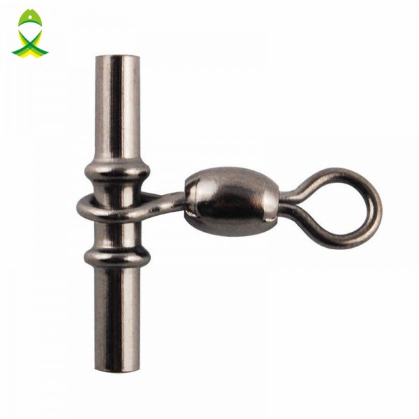 JSM 50pcs Cross Line Crane Fishing Swivel Brass With Black Nickle Fishing Cross-line Crane Swivels Connector Size 1 2 3 1/0 2/0