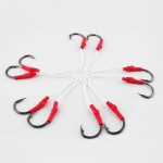 JSM 50pcs/lot Stainless Steel Fishing Hook With PE Line Fly Tying Jig Assist Bait Fish hooks Carp Fishing hooks size 1/0-10/0 