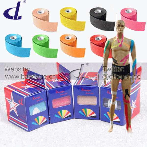 K tape 5cm x 5m (5 roll/Lot) Kintape  Kinesiology Tape Waterproof Muscle Tex For Basketball/Soccer/Tennis/Badminton