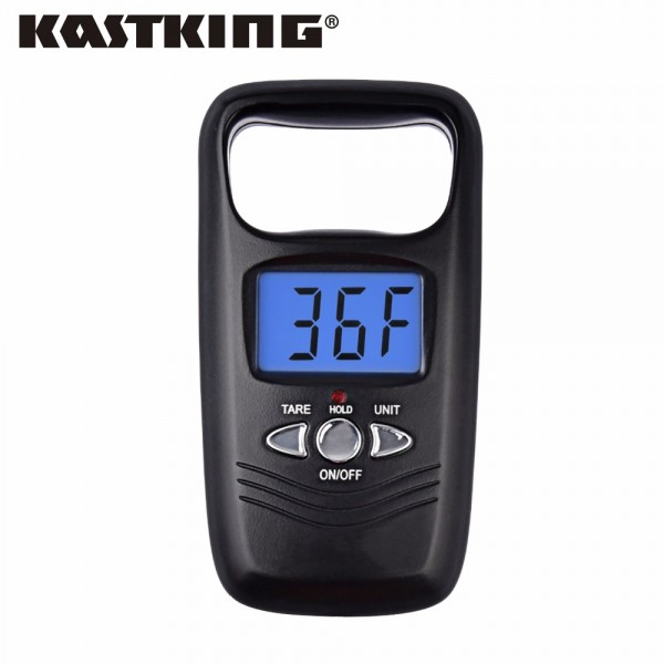 KastKing 2017 New Digital Hanging Fishing Scale 50kg 5g Mini Portable Backlight Pocket Scale with Temperature Measure Function