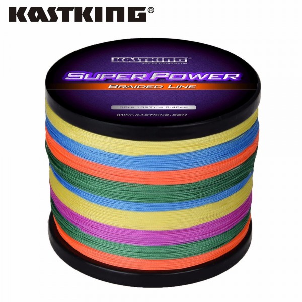 KastKing Multicolor 1000M Extreme Strong Braided Fishing Line Super Strong Multifilament Line Freshwater/Saltwater Fishing