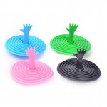 Kitchen Basin Sink Hair Plug Toilet Water Drains Plug Bath Silicone Floor Drain Cover Strainer Creative Hand Shape Bathroom Set