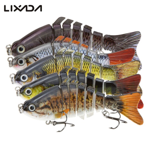 LIXADA Fishing Wobblers Lifelike 7 Segment Swimbait Crankbait Hard Bait Fishing Lure 10cm 15g Isca Artificial Fishing Tackle