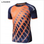 LS Brand Men Quick-dry shirts summer Outdoor sports Run Fitness clothing Tennis badminton Short sleeve t-shirt jogging tee tops