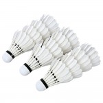 LYDOO 12pcs Goose Shuttlecock Feather  White Training Badminton Balls Shuttlecocks Portable Sport with Box for Practice