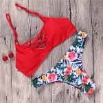 Lace Up Bikinis For Women 2017 Sexy Swimsuit Bandage Women's Bathing Suit Beach Girls Swim Wear Push Up Neoprene Bikini