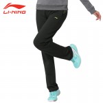 Li-Ning Women's Autumn Badminton Training Pants Joggers Li Ning Lace-Up Pure Color Sports Jogging Pants AKLK556