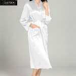 Lilysilk 100% Silk Nightgown Robe Set With Pocket Women 22 Momme Long Sleeve Lace Luxury Lingerie Pure Wedding Bride Sleepwear