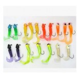 Lure lead head hook soft bait set av1706 lure set fishing tackle artificial jig head hook set