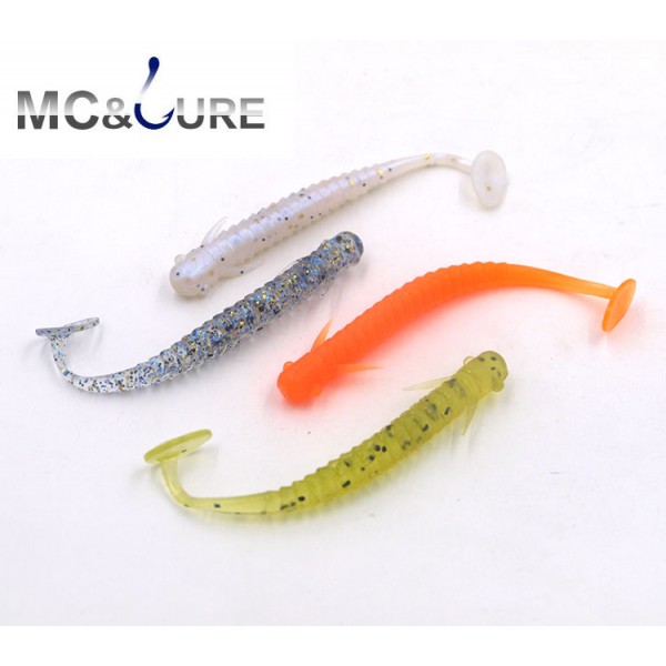 MCLURE 10pcs/lot  Fishing  Soft Lures 80mm/2g Artificial Loach Fishing Bait Swimbait  T Tail Soft  Worm Fishing Tackle