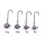 MC&LURE  5pcs/lot  Lead Jig Head 5g 7g 10g 14g  Soft Lure Jigging Hook  Fishing Hooks Barbed Hook