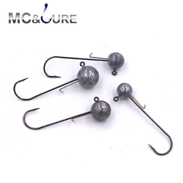 MC&LURE  5pcs/lot  Lead Jig Head 5g 7g 10g 14g  Soft Lure Jigging Hook  Fishing Hooks Barbed Hook