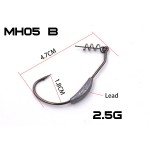 MC&LURE 5pcs/lot Worm Hook Wide Belly Jigging Swimbait Hooks Sea Fishing Lure Soft Bait Fishhook With Lead Weight Fishing tackle