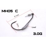 MC&LURE 5pcs/lot Worm Hook Wide Belly Jigging Swimbait Hooks Sea Fishing Lure Soft Bait Fishhook With Lead Weight Fishing tackle