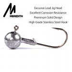 MEREDITH 50pcs Lead Jig Head Fishing Hook 1.5g - 14g Jig Hooks For Soft Fishing Lure Carbon Steel Fishhooks