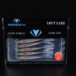 MEREDITH LURE Retail hot model 5pcs 100MM 4.4g Saltwater  Fishing soft Lures free shipping