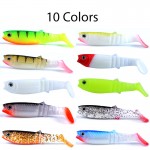 MEREDITH New arrival JX62-08 Hot Model 10PCS 5.5g 8cm Fishing Lures Soft Cannibal Shad 3D Fish Lifelike Lures  Free Shipping