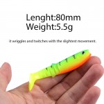 MEREDITH New arrival JX62-08 Hot Model 10PCS 5.5g 8cm Fishing Lures Soft Cannibal Shad 3D Fish Lifelike Lures  Free Shipping