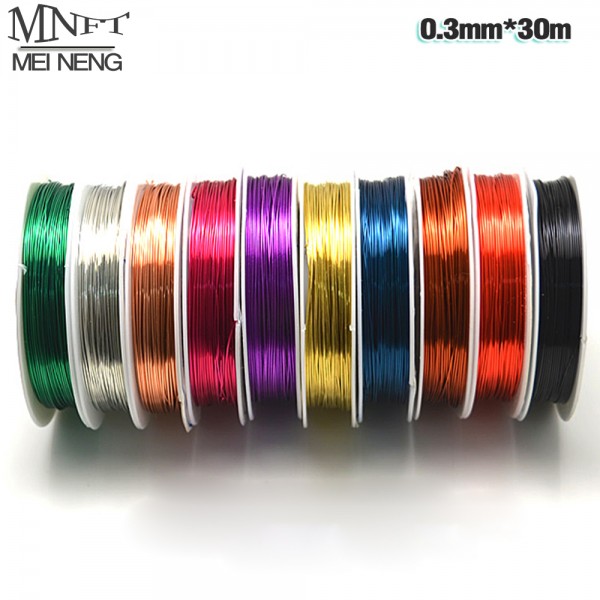 MNFT 10 Colors Select 0.3mm*30m Copper wire/ Fly Fishing lure bait making material Midge Larve Nymph Fly Tying Material