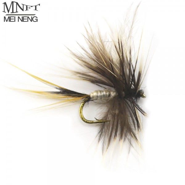 MNFT 10PCS 14# 12# Grey Mosquito Fly May Trout Flies Fly Fishing Lures Bugs Wholesale