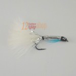 MNFT 10PCS 4# Ghost Tail Blue Fin Silver Body Streamer Minnow Fly Popular for Fly Fishing Blue black and white Fishing Flies