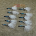 MNFT 10PCS 4# Ghost Tail Blue Fin Silver Body Streamer Minnow Fly Popular for Fly Fishing Blue black and white Fishing Flies